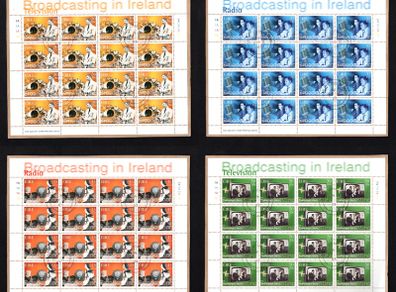 2001 Ireland Broadcasting in Ireland (celebrating television & radio) Commemorative Stamp Sheetlet Plate 1A1A1A1A Fine CDS Used with Dublin cancel of 27th February 2001 First Day of issue