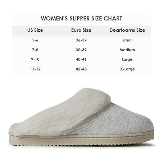 DEARFORMS Rib Knit Slipper Shoes 7/8 New    -  Great House Shoes
