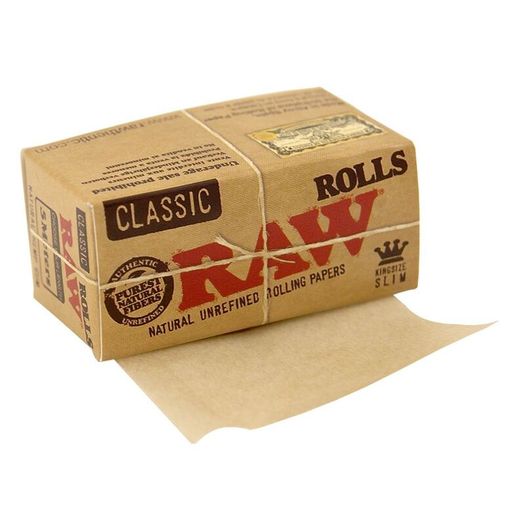 RAW Classic Rolls Slim 5 Meter Length Unbleached Rolling Papers
