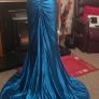 Teal Lace Mermaid Debs Dress Formal Evening Gown Side Split Maxi UK 12 Image 10