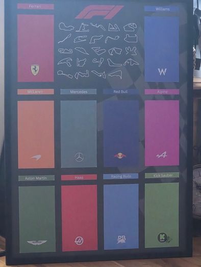 Lego F1 speed champion wall display