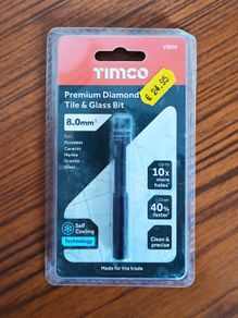 TIMCO premium diamond tile & glass bit size 8.0mm  model: VBD8
