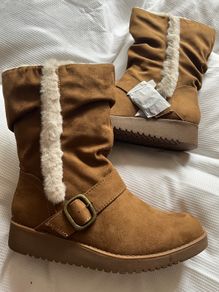 New Tan  Fur Lined Ankle Boots