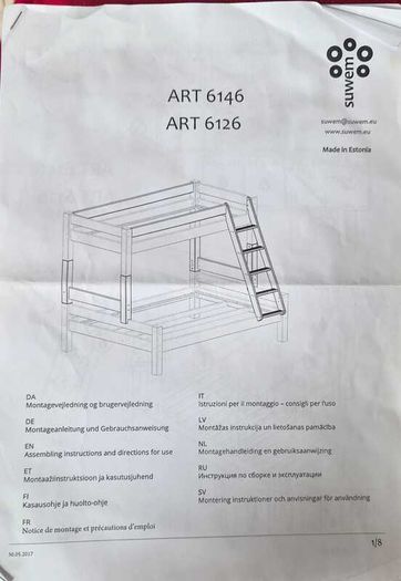 Kidz Bunk Bed, sold with 4ft Double Mattress (Bottom Bunk)