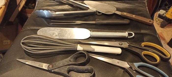 Box of Kitchen Knifes.Utensils in