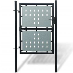 Black Single Door Fence Gate 100 x 250 cm