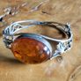 Genuine Baltic Amber sterling silver bracelet cuff. Image 5