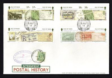 2011 Isle of Man Internment Postal History Commemorative Stamps First Day Cover (FDC)