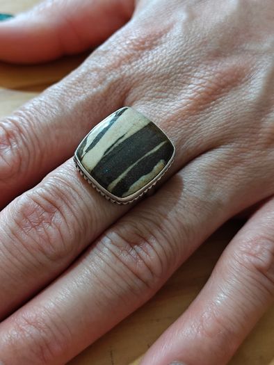 Sterling Silver Ring - Size S - Stamped for Silver (S16)
