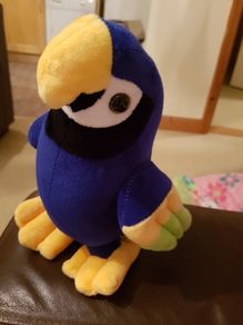 Tenerife blue parrot soft toy