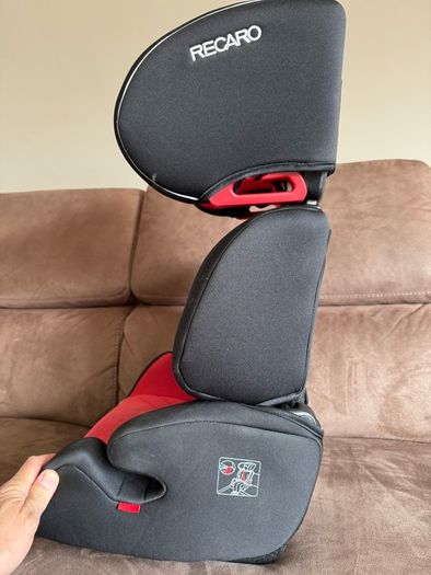 Recaro Milano Group 2/3 Car Booster Seat Red/Black, Detachable Backrest