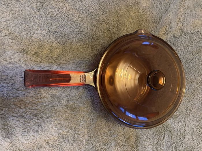 Vintage Vision De Corning Glass Ceramic Lidded Saucepan