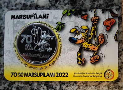 Belgium 5 Euro Base Metals Brilliant Uncirculated Coin 2022 - 70 years Marsupilami (Relief) - Belgian Coincard Catalogue