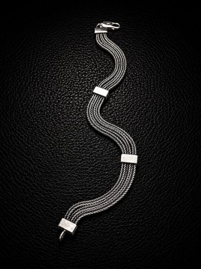 Vintage Multi-Strand 925 Silver Foxtail Bracelet