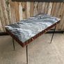 Console / desk table solid wood marble top Image 3