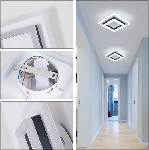 NEW SALE | LED Ceiling Light, 24W Modern Ceiling Lamp, Square LED Ceiling Lights for Bedroom Hallway Office Kitchen Living Room, Cold White 6500K