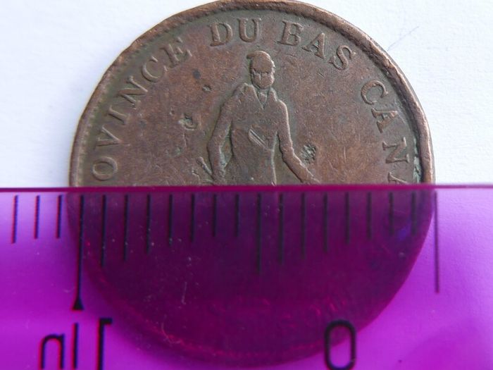1837 CANADA Quebec Bank Token Historic Antique VINTAGE Half Penny Coin