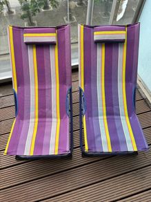 sun lounger fold up chair x2
