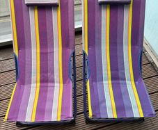 sun lounger fold up chair x2