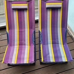 sun lounger fold up chair x2