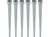 Ground Spikes 6 pcs Silver 8x8x91 cm Galvanised Steel