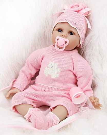 Realistic Reborn Dolls Baby Girl 22inch 55cm Soft Vinyl Silicone Real Life Baby Dolls Looking Newborn Reborn Dolls Toddler Baby Girl Toy Best Xmas Gift (FREE POSTAGE)