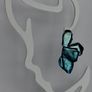 Iridescent Metallic Teal Irregular Petal Earrings Image 8
