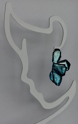 Iridescent Metallic Teal Irregular Petal Earrings