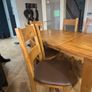 Extendable Solid Oak Dining Table & 6 leather dining chairs Image 3