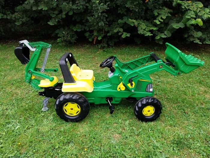 Rolly Toys John Deere kids tractor with digger attachment