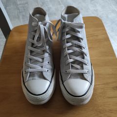 Platform silver converse trainers