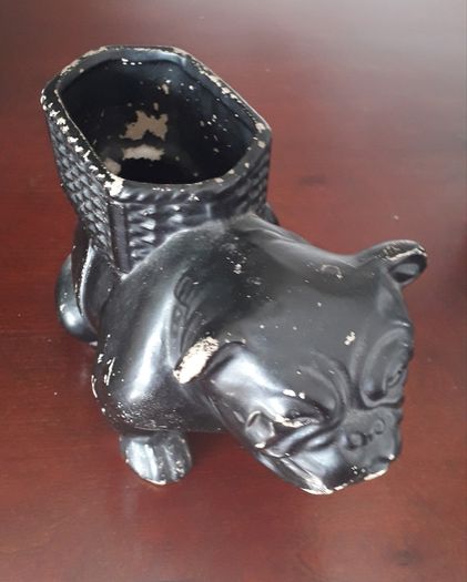 PLANTER - Pot - Holder - Vintage - Bulldog