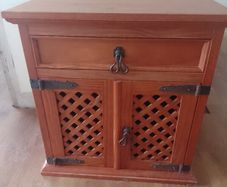 two pine bedside lockers