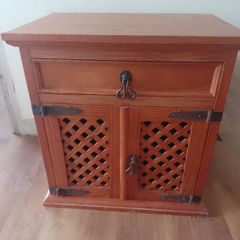 two pine bedside lockers