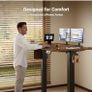 Electric Standing Desk 120x60cm Height Adjustable Desk with 3 Memory Presets & Sit Stand Reminder, Quiet Home Office Computer Desk with LED Display, Cable Holes & Hooks, Rustic Brown Image 3