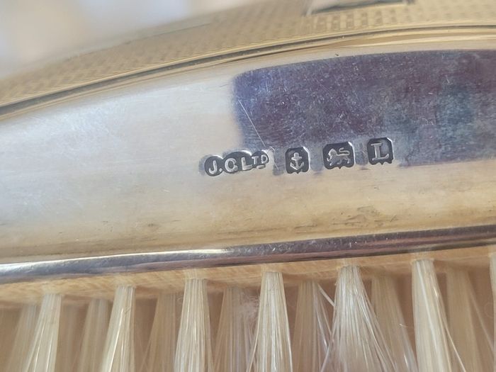1935 Stirling silver art deco brush set Birmingham