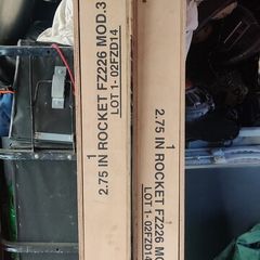 2 x Empty ex-army 2.75 IN Rocket Crates ammunition boxes