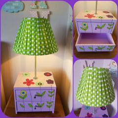 Child's lamp with drawers, hand crafted in Italy.