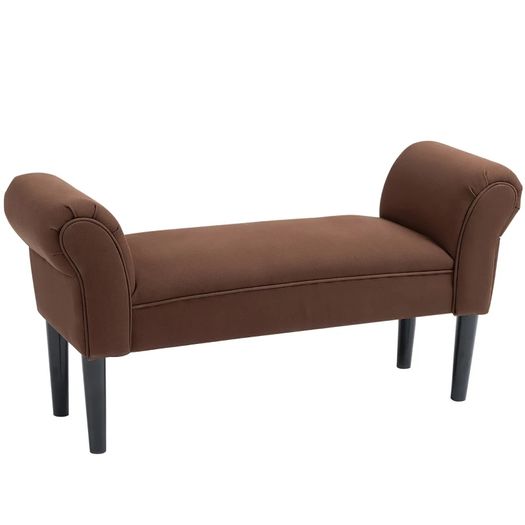 Bench Banquette Contemporary Design curved armrests Great Comfort 102L x 36l x 51H cm Brown