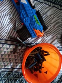 Gun + Rifl target shot + normal gun toy.