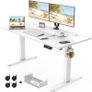 NEW SALE | 120 x 60cm Electric Standing Desk with USB Charging Port (New Sedentary Reminder), Height Adjustable Standing Desk with Cable Tray and Wheels Image 2
