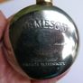Vintage Jameson  Whiskey Hip Flask Round Flask, Pewter, brass- Screw Top Image 3