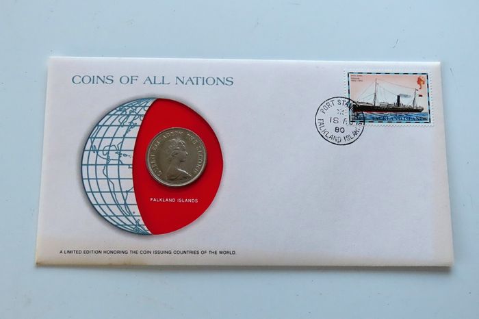 Falkland Islands BUNC Coin Stamp Cover 1980