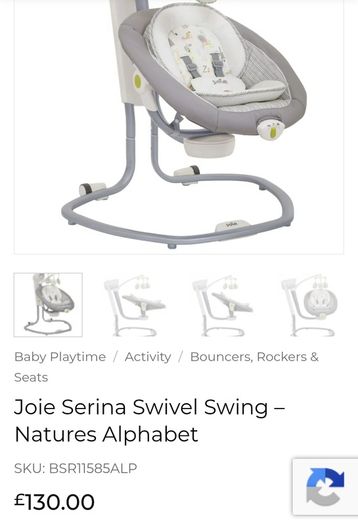 Joie Serina 2-in-1 Baby Swing & Rocker (Includes Brand New Mains Adapter)