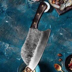 Cleaver Knife Stainless Steel Wood Handle Kitchen Butcher  by Di'Casteel