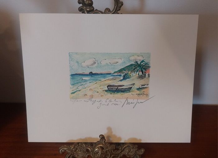 Fantastic Limited-Edition Hand-Signed Lithograph Print of a Caribbean Scene at Grand Case, Saint Martin by the Renowned French Artist Alexandre Minguet (1937-1996), #657/1000