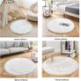 MULTIPLE SIZES AVAILABLE Round Shaggy Rugs Fluffy Fur Area Rug Round Carpet Bedroom Living Room Floor Mat, Camel/Diam 20 inch Image 2