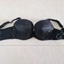 Ann Summers Ebony Set Bra 34F Thong s.10/38 Black Satin and Lace Image 5