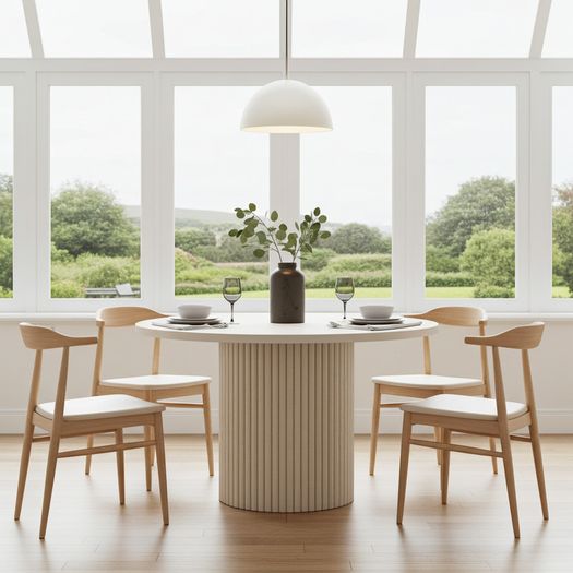 ELEMENTS Extendable Table Cashmere, Steel Frame, Laminated 140cm or 180cm. New Product !