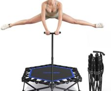 42 Foldable Mini Rebounder Trampoline, Home Fitness Trampoline for Adults, Indoor Exercise Jumper, No Installation Required and Portable